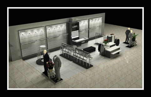 新郑工商银行附近男装展柜完工