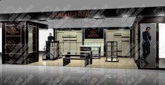 巩义站街服装店男装展柜设计完成
